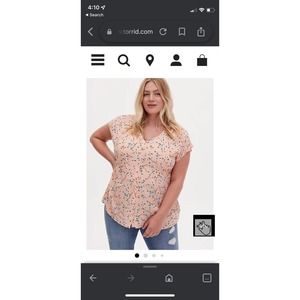Torrid peach fit and flare top size 1X